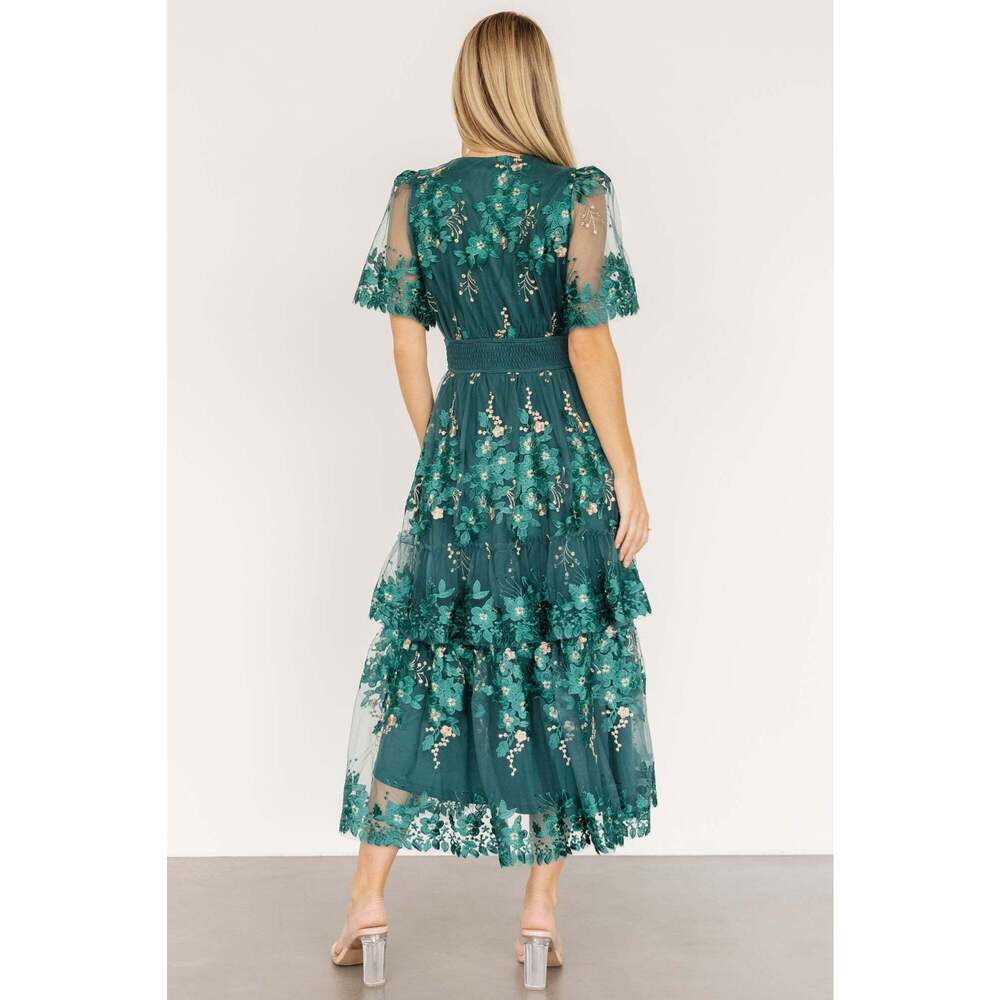 Baltic Born Lotte Embroidered Midi Dress | Emerald Size 2XL2XL - Picture 4 of 5